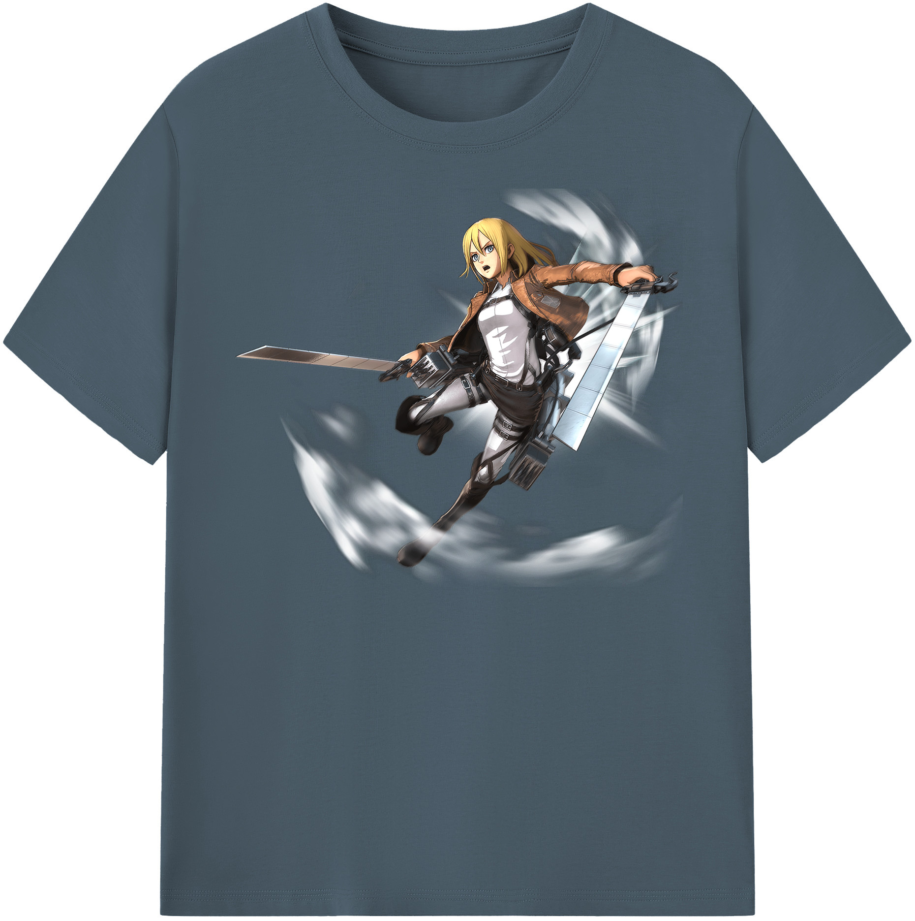 （画像用） 進撃の巨人 クリスタ·レンズ Attack on Titan Christa Lenz 綿100％半袖Tシャツ（フロントプリント）